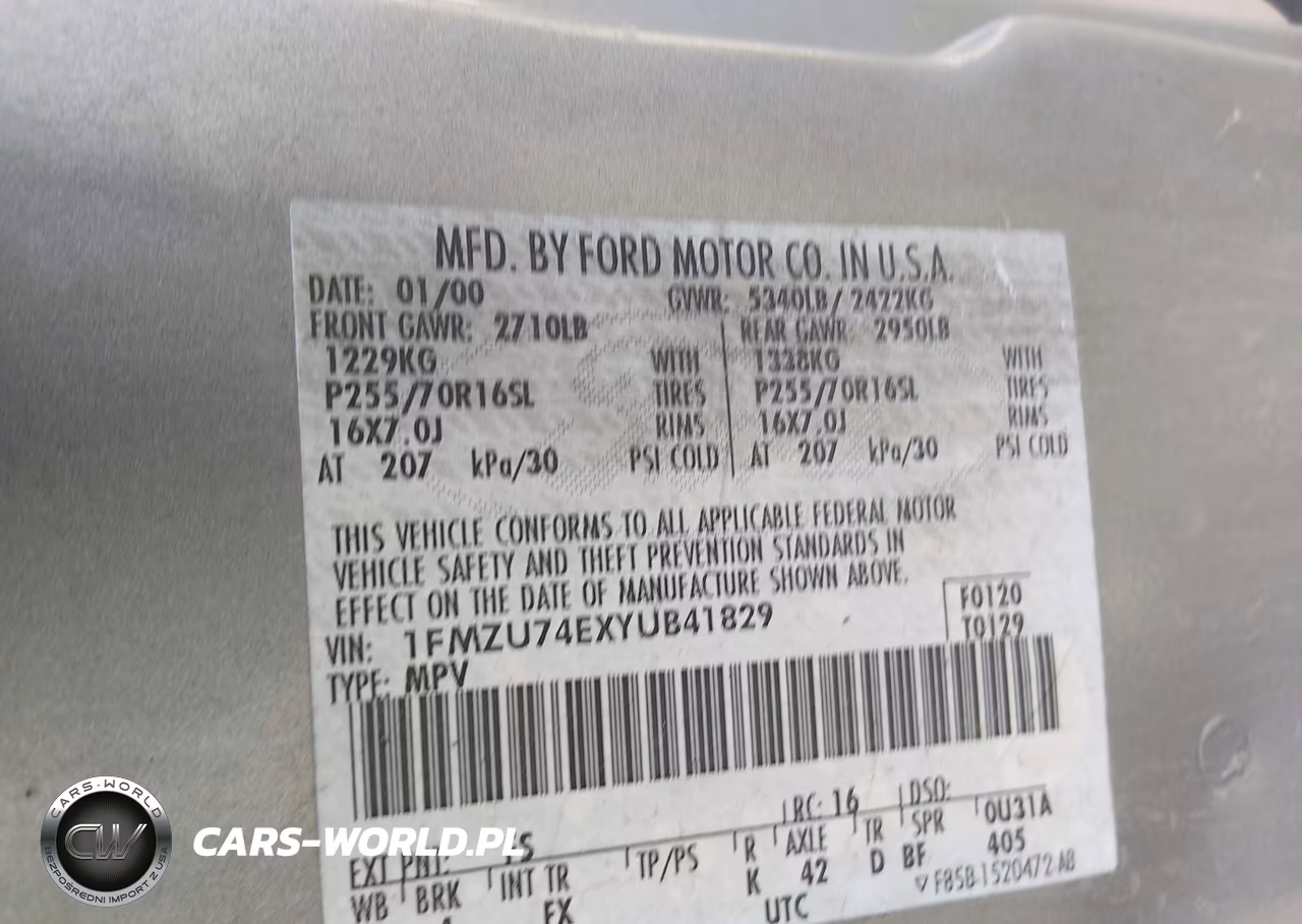 2000 Ford Explorer VIN:1FMZU74EXYUB41829 - 9