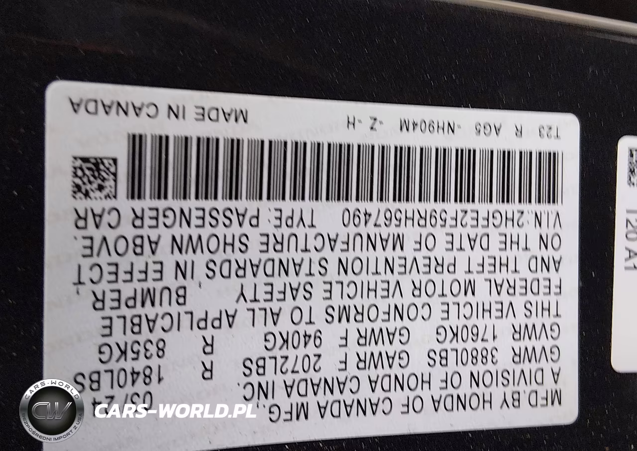 2024 Honda Civic Sport VIN:2HGFE2F59RH567490 - 9