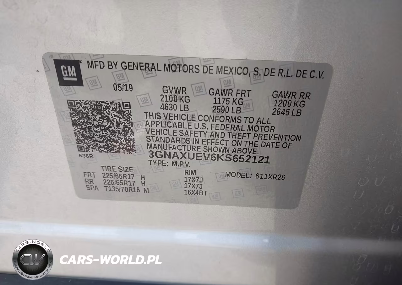 2019 Chevrolet Equinox Lt VIN:3GNAXUEV6KS652121 - 9