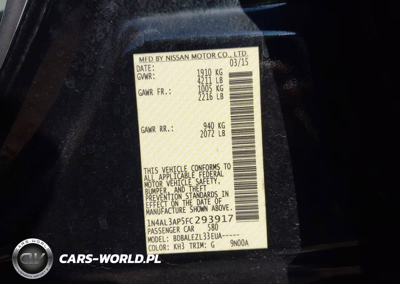 2015 Nissan Altima 2.5 S VIN:1N4AL3AP5FC293917 - 9