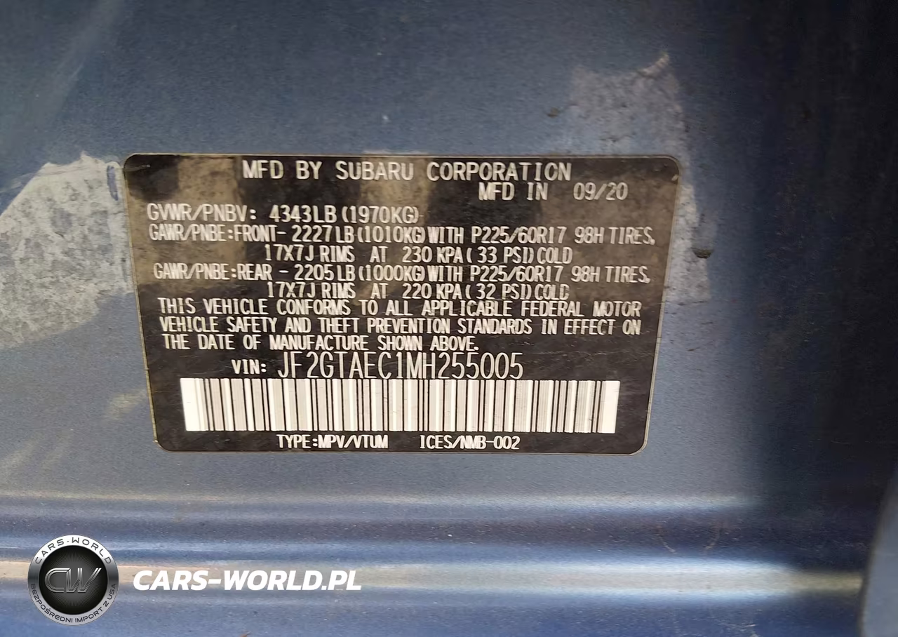 2021 Subaru Crosstrek Premium VIN:JF2GTAEC1MH255005 - 9
