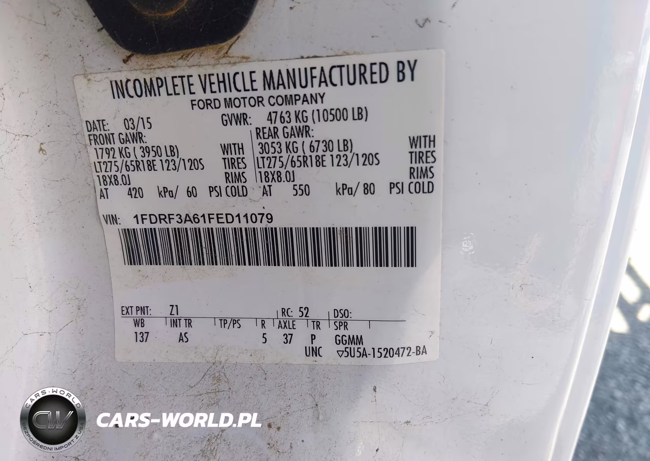 2015 Ford F-350 Xl VIN:1FDRF3A61FED11079 - 9