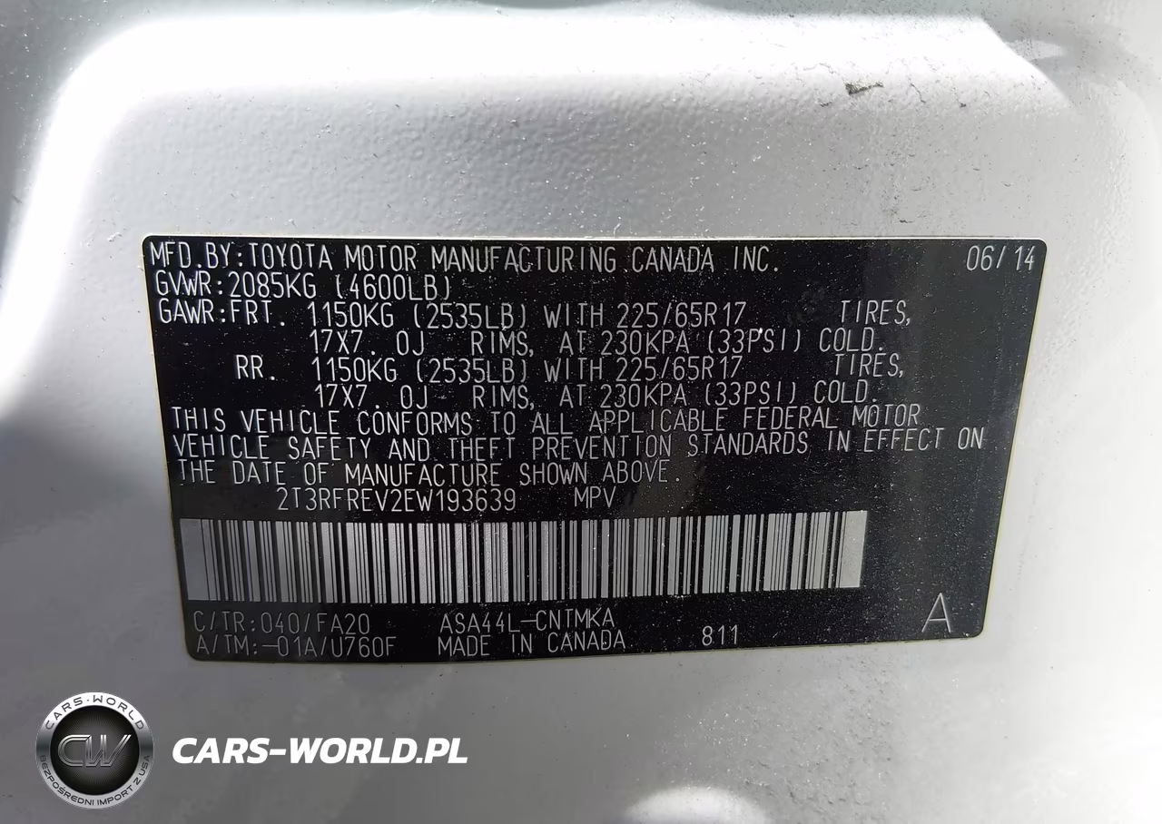 2014 Toyota Rav4 Xle VIN:2T3RFREV2EW193639 - 9