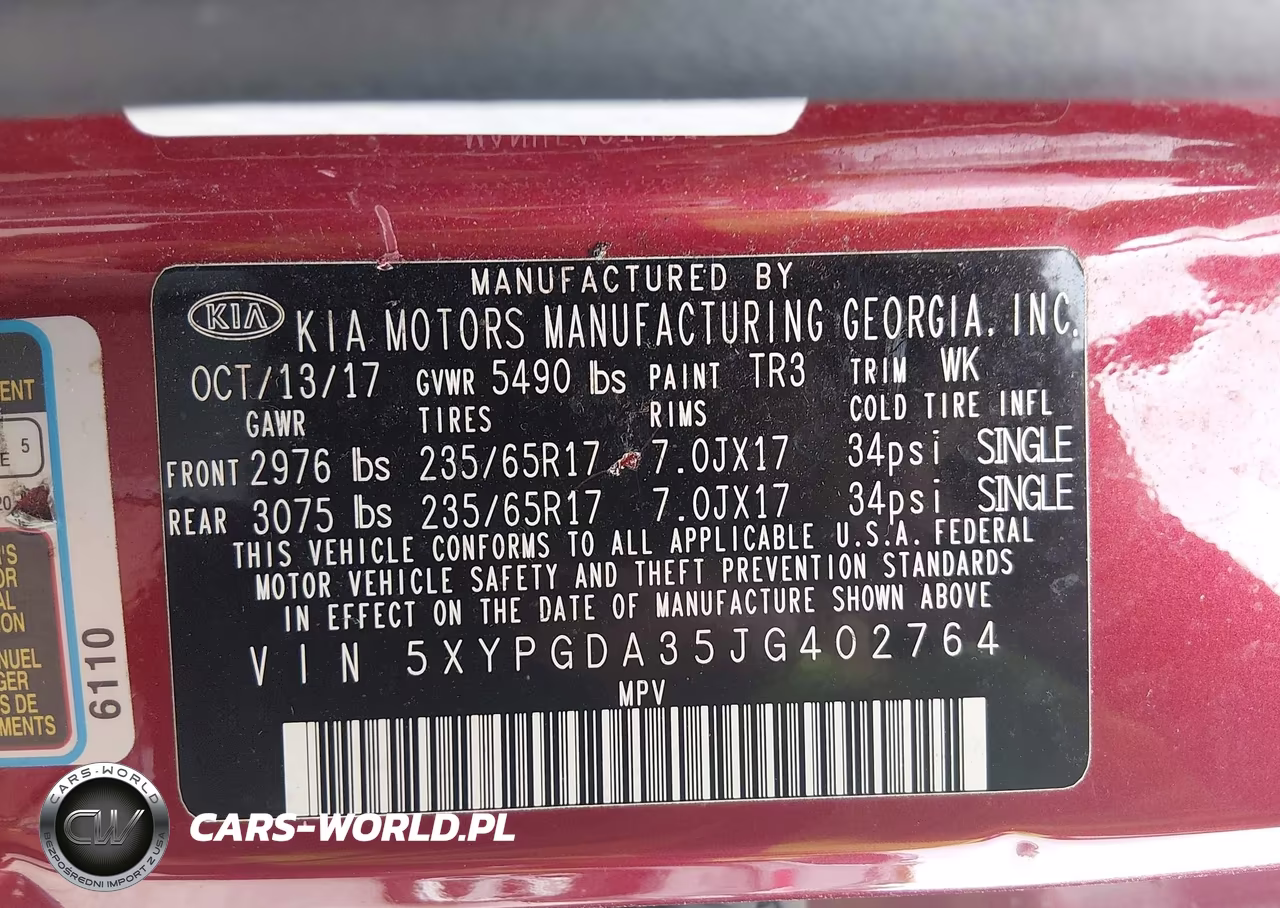 2018 Kia Sorento 2.4L Lx VIN:5XYPGDA35JG402764 - 9