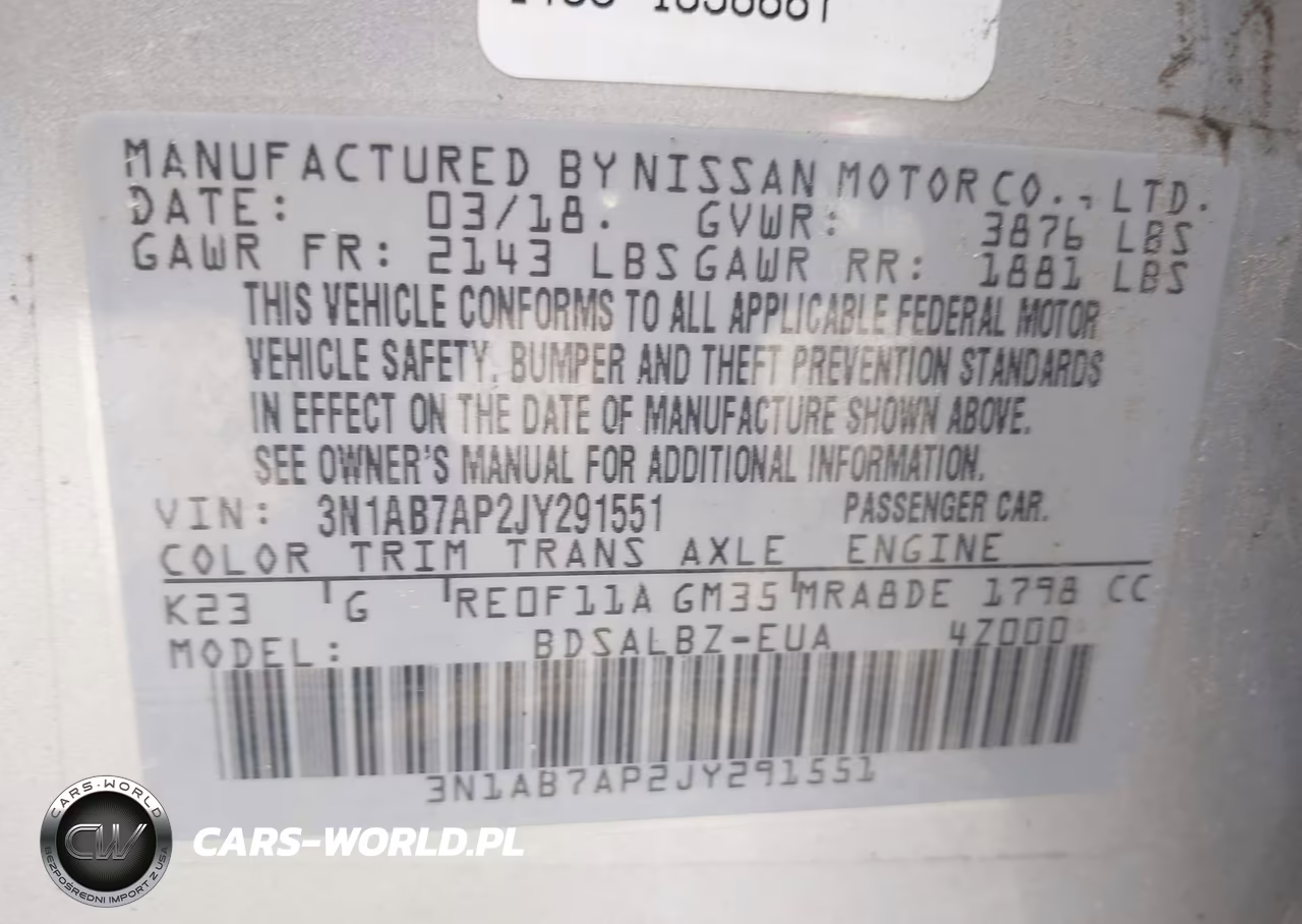 2018 Nissan Sentra S VIN:3N1AB7AP2JY291551 - 9