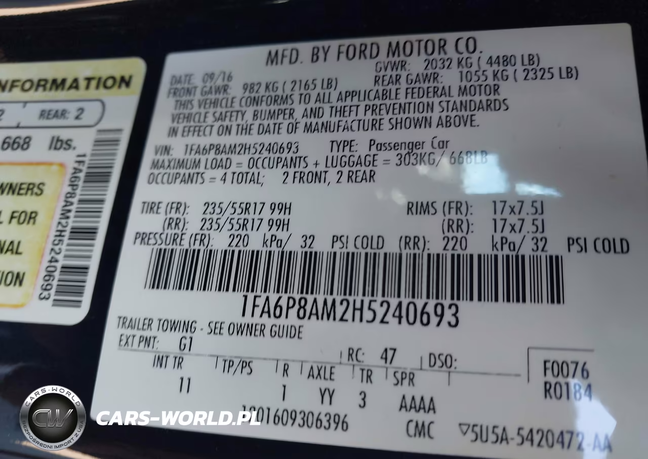 2017 Ford Mustang V6 VIN:1FA6P8AM2H5240693 - 9