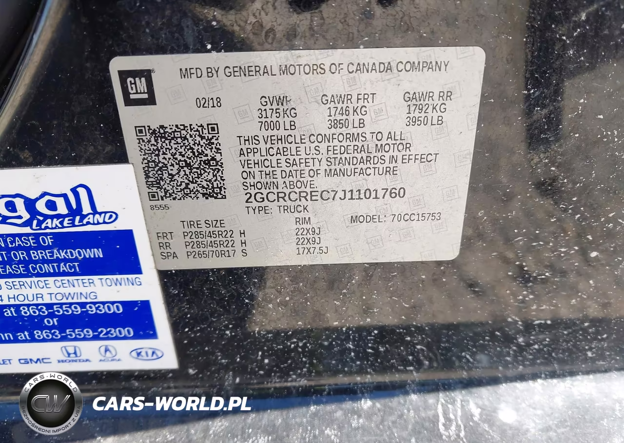 2018 Chevrolet Silverado 1500 1Lt VIN:2GCRCREC7J1101760 - 9