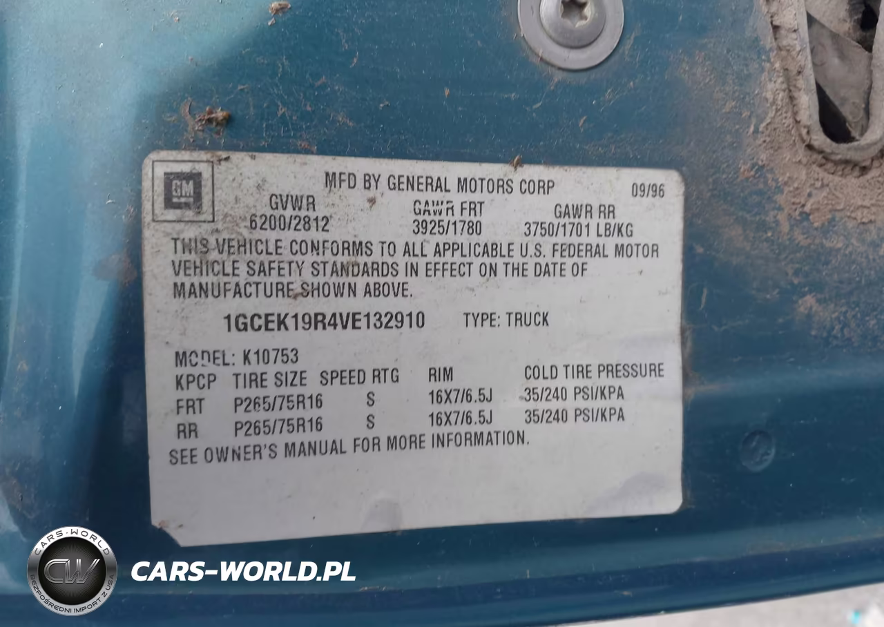 1997 Chevrolet K1500 Fleetside VIN:1GCEK19R4VE132910 - 9
