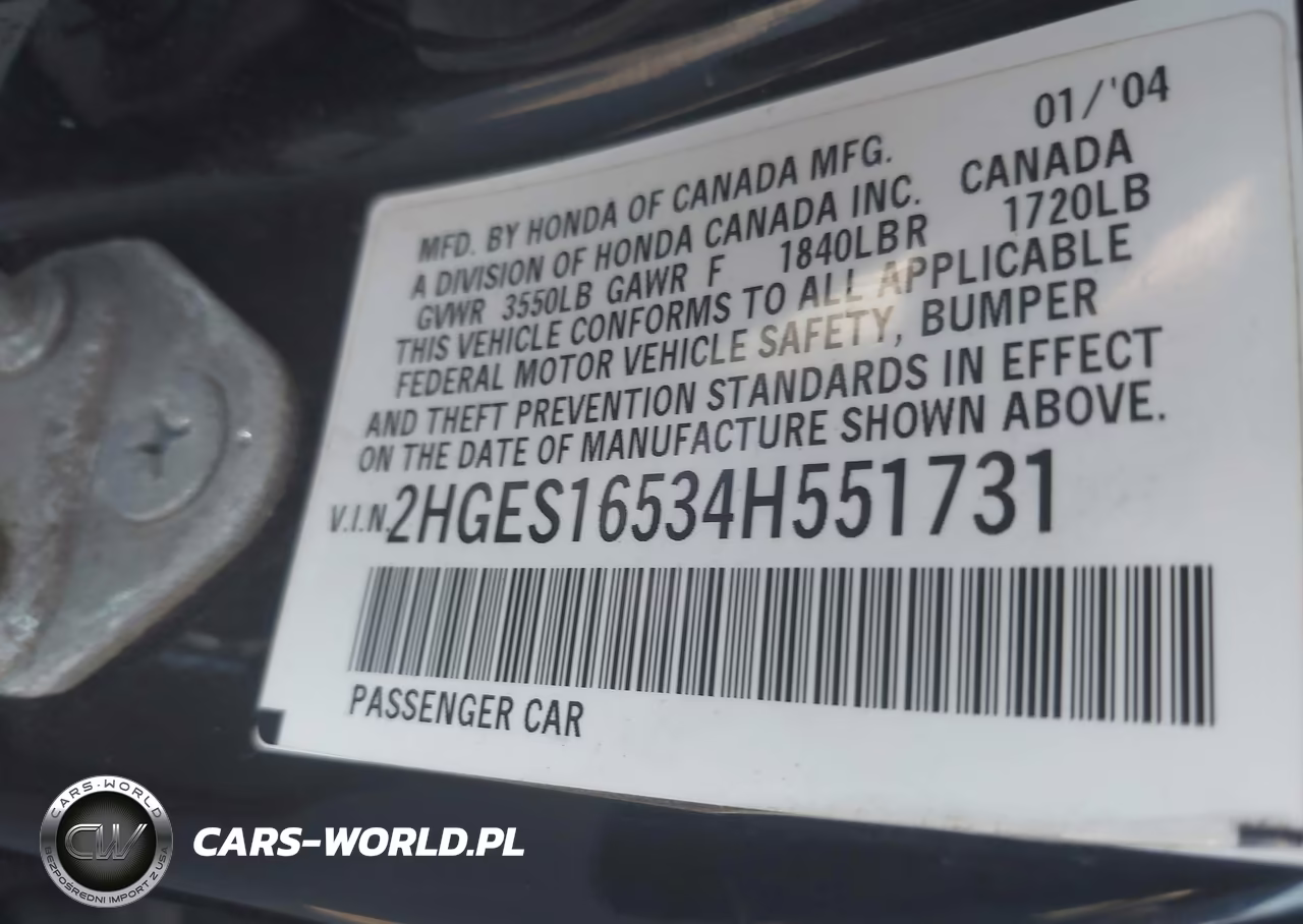 2004 Honda Civic Lx VIN:2HGES16534H551731 - 9