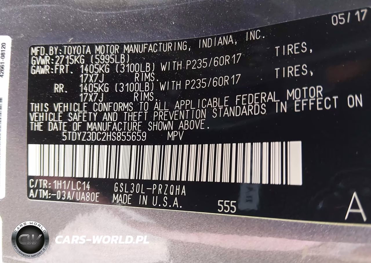 2017 Toyota Sienna Xle 8 Passenger VIN:5TDYZ3DC2HS855659 - 9