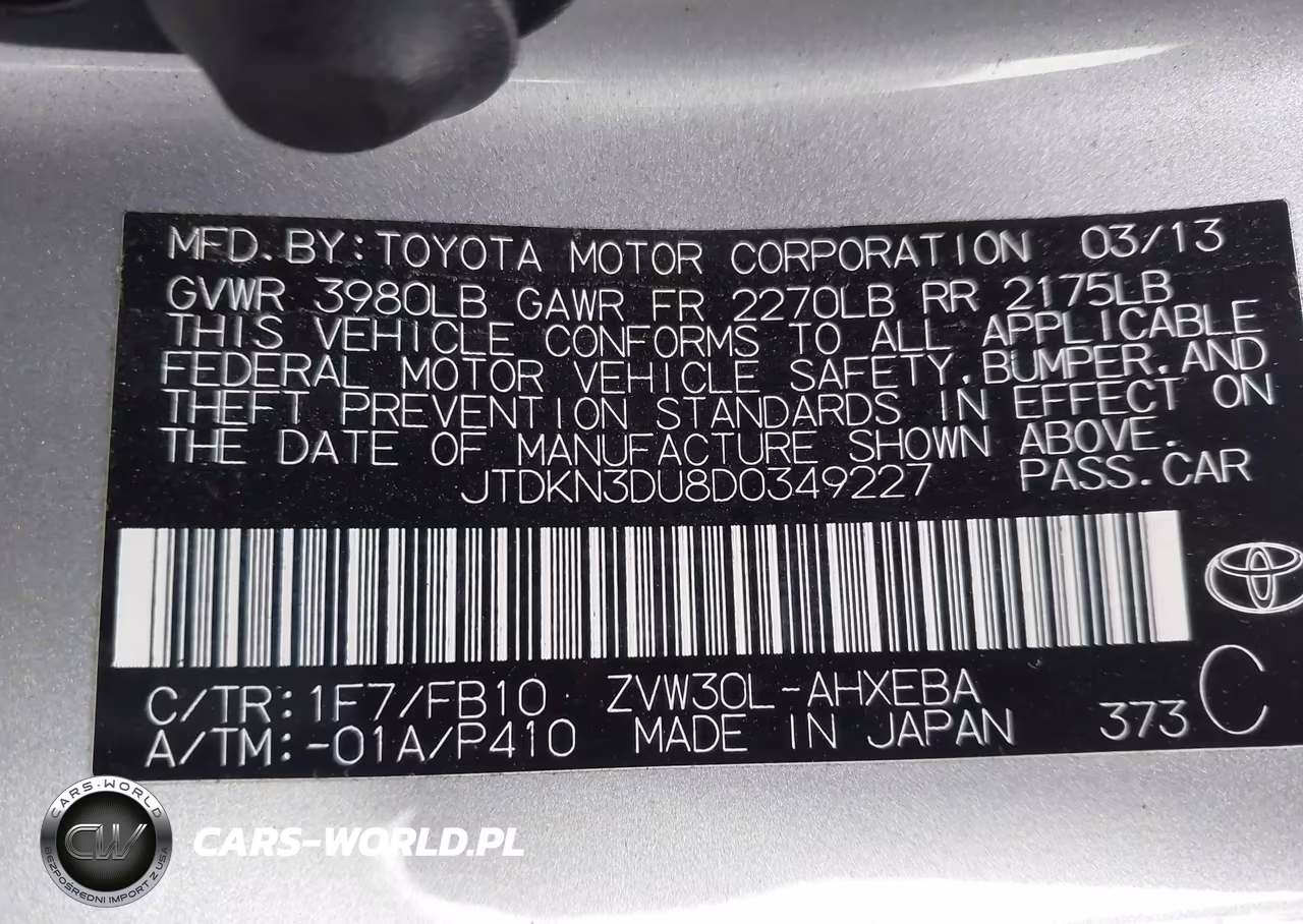 2013 Toyota Prius Three VIN:JTDKN3DU8D0349227 - 9