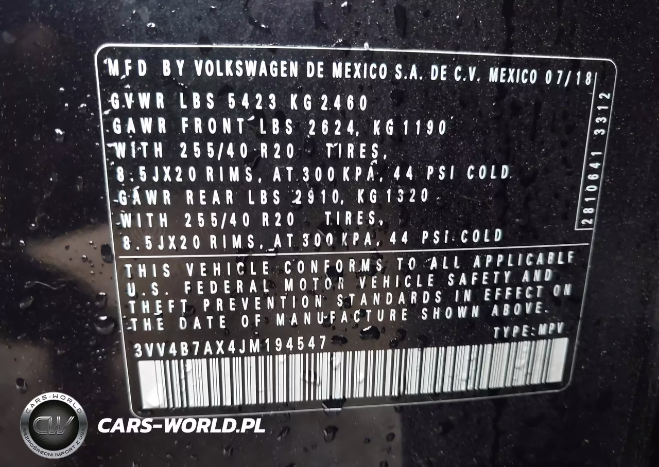 2018 Volkswagen Tiguan 2.0T Sel Premium VIN:3VV4B7AX4JM194547 - 9