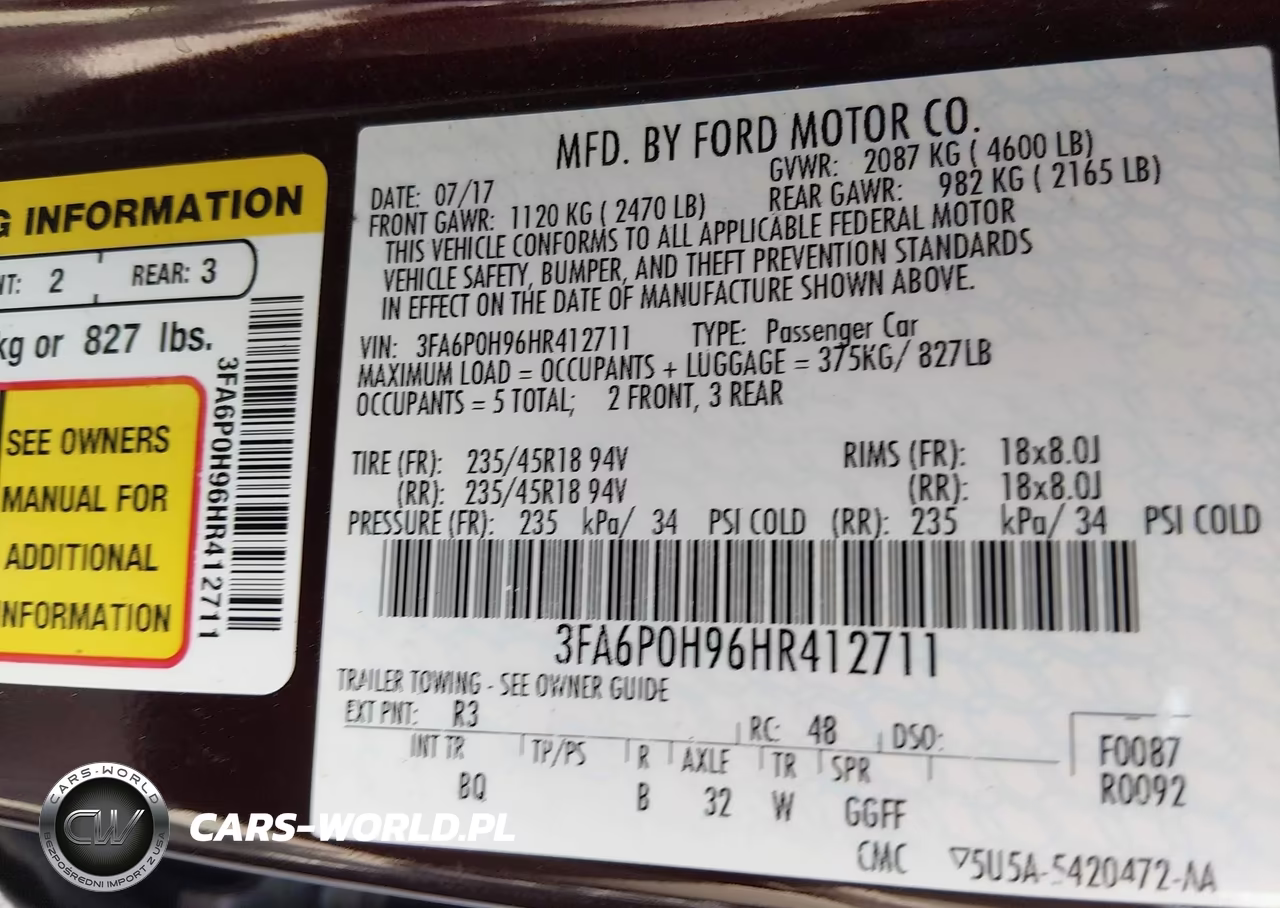 2017 Ford Fusion Se VIN:3FA6P0H96HR412711 - 9