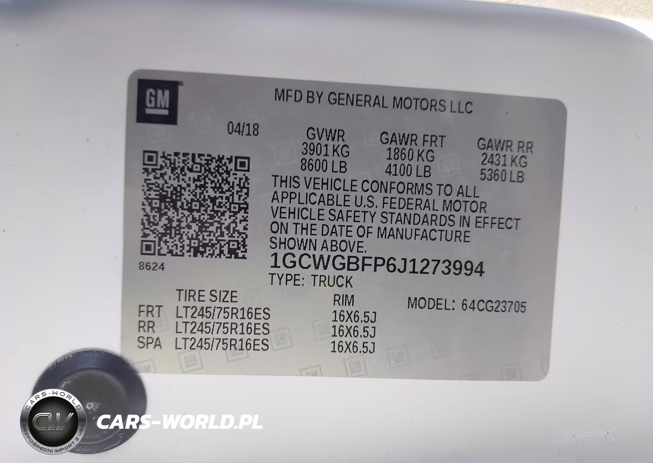 2018 Chevrolet Express 2500 Work Van VIN:1GCWGBFP6J1273994 - 17