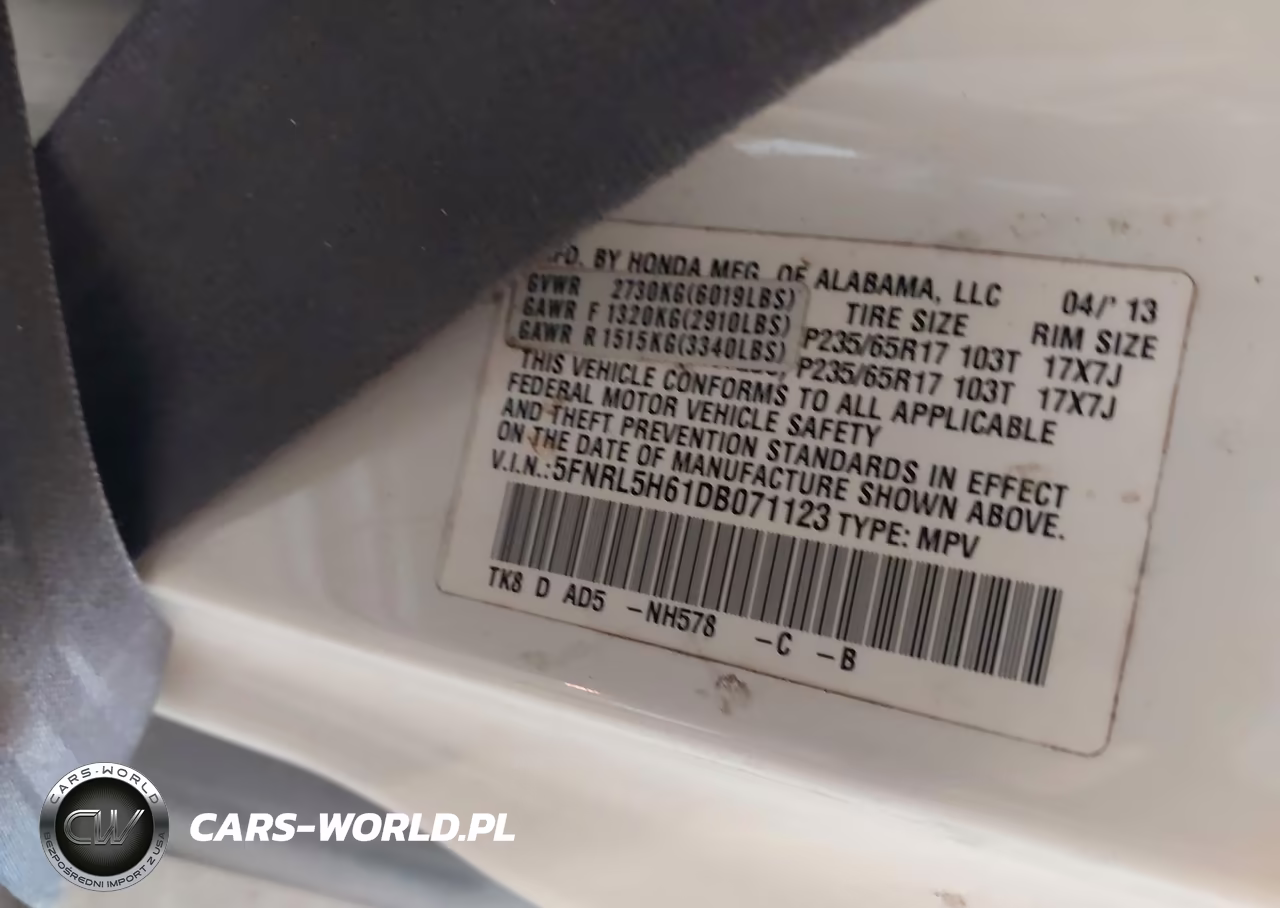 2013 Honda Odyssey Ex-L VIN:5FNRL5H61DB071123 - 9