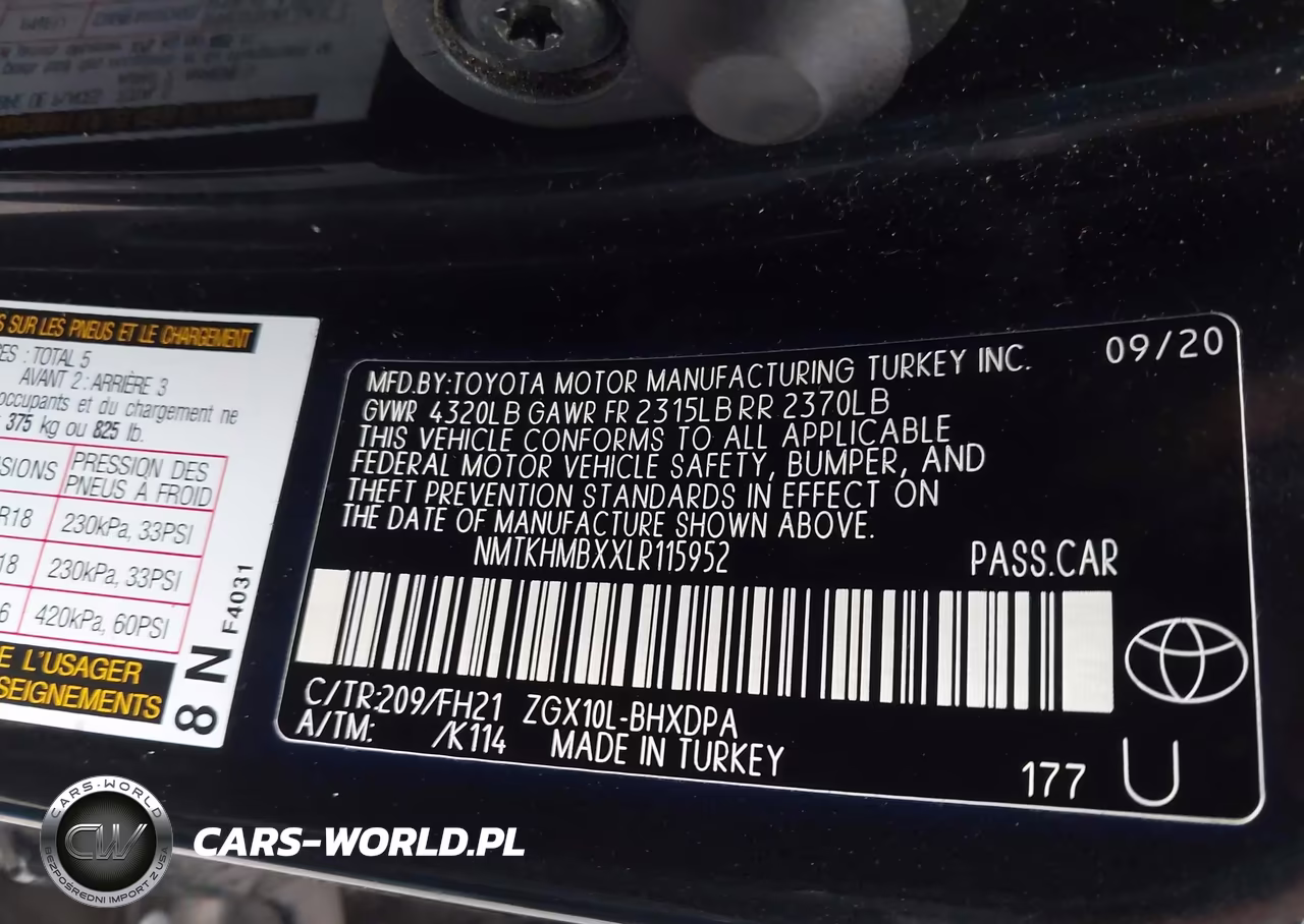 2020 Toyota C-Hr Le VIN:NMTKHMBXXLR115952 - 9