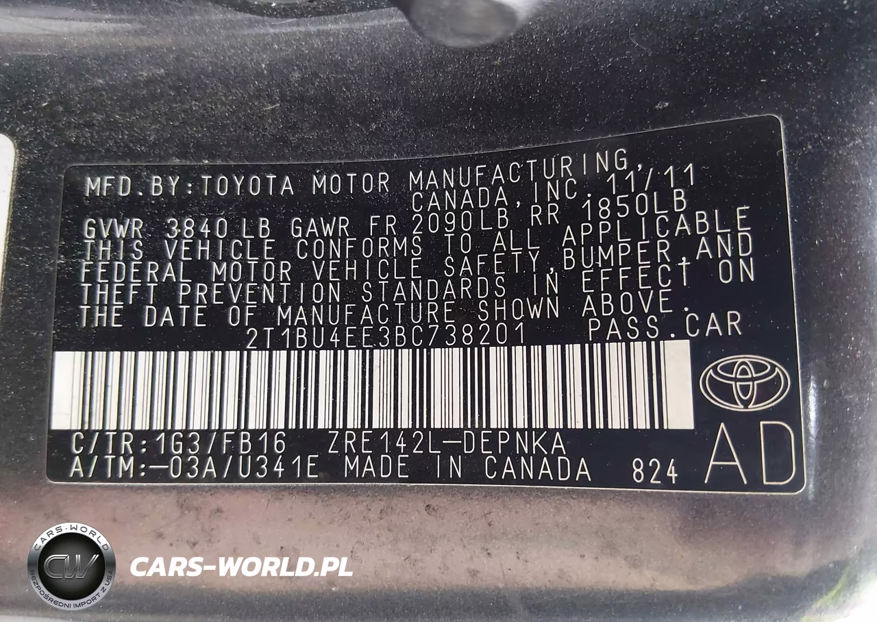 2011 Toyota Corolla Le VIN:2T1BU4EE3BC738201 - 9