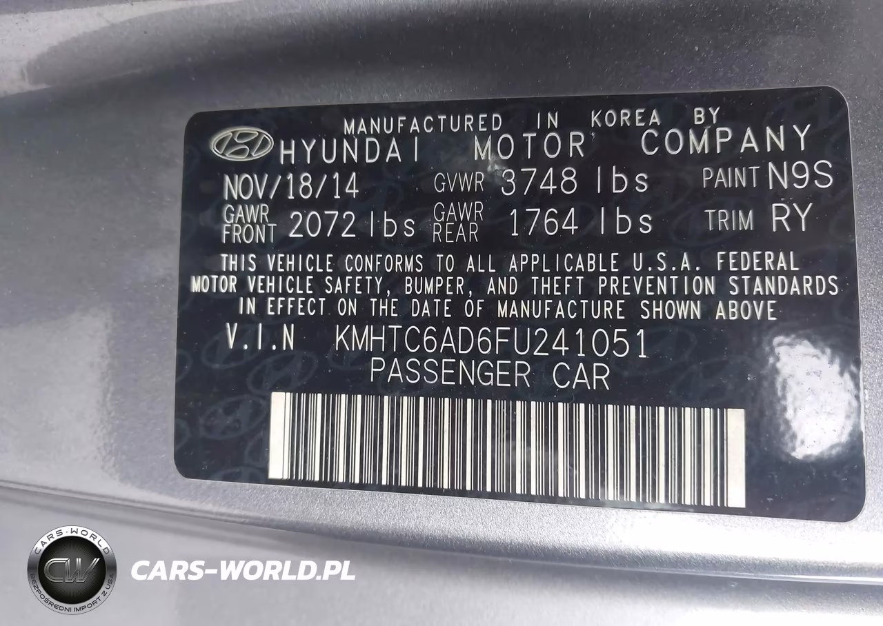 2015 Hyundai Veloster VIN:KMHTC6AD6FU241051 - 9