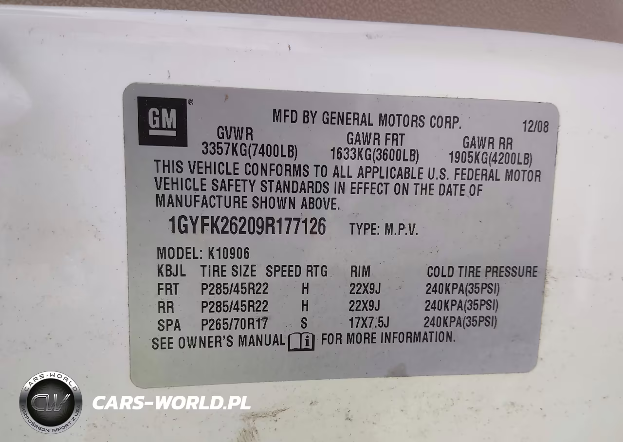2009 Cadillac Escalade Esv Standard VIN:1GYFK26209R177126 - 9