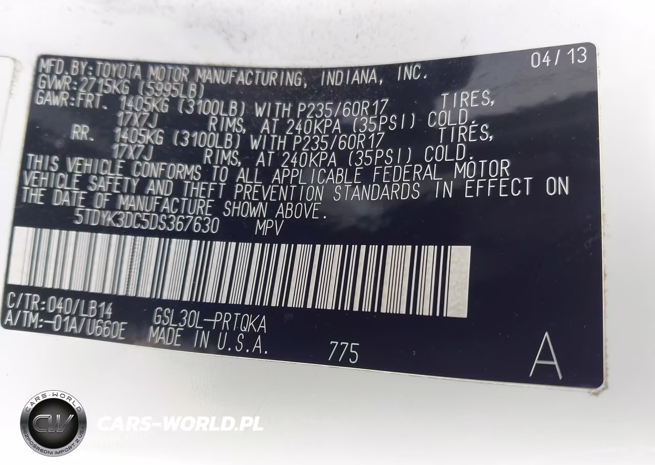 2013 Toyota Sienna Xle V6 8 Passenger VIN:5TDYK3DC5DS367630 - 9