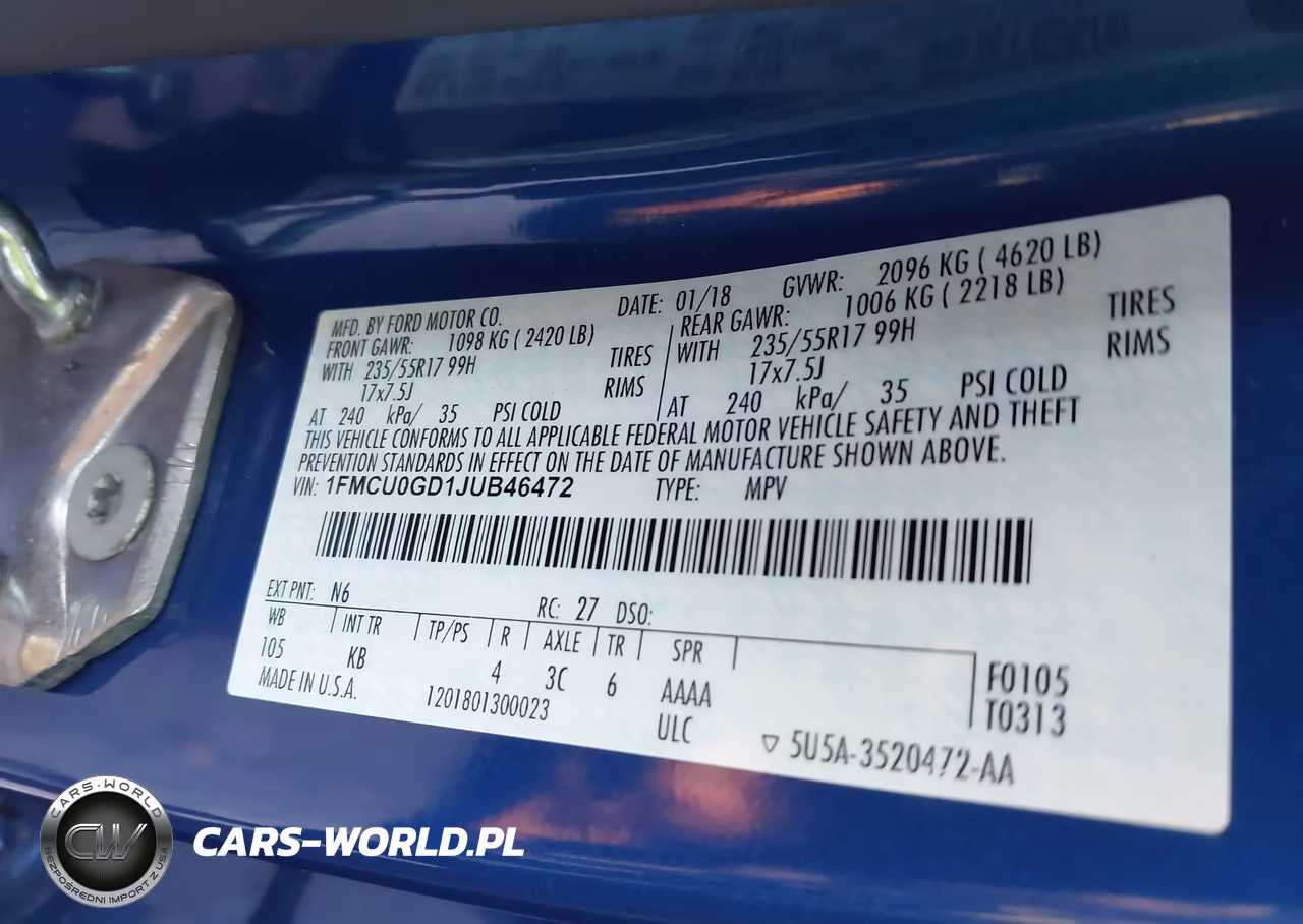 2018 Ford Escape Se VIN:1FMCU0GD1JUB46472 - 9
