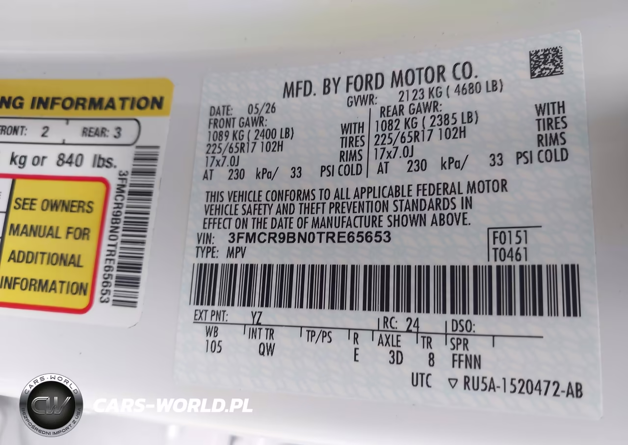 2026 Ford Bronco Sport Big Bend VIN:3FMCR9BN0TRE65653 - 9