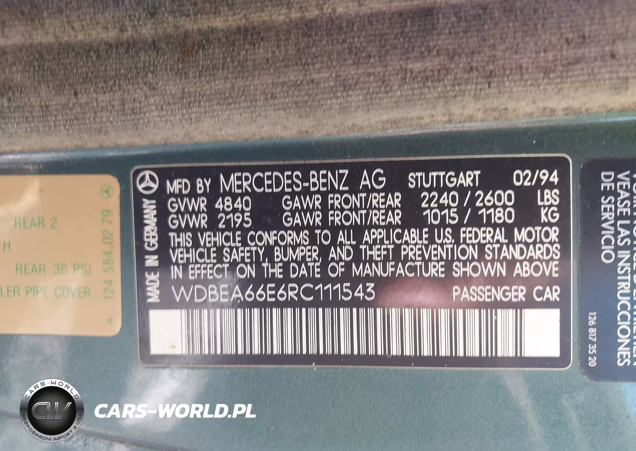 1994 Mercedes-Benz E 320 VIN:WDBEA66E6RC111543 - 9
