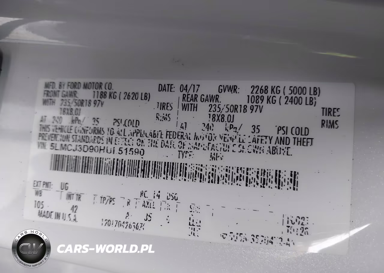 2017 Lincoln Mkc Reserve VIN:5LMCJ3D90HUL51590 - 9