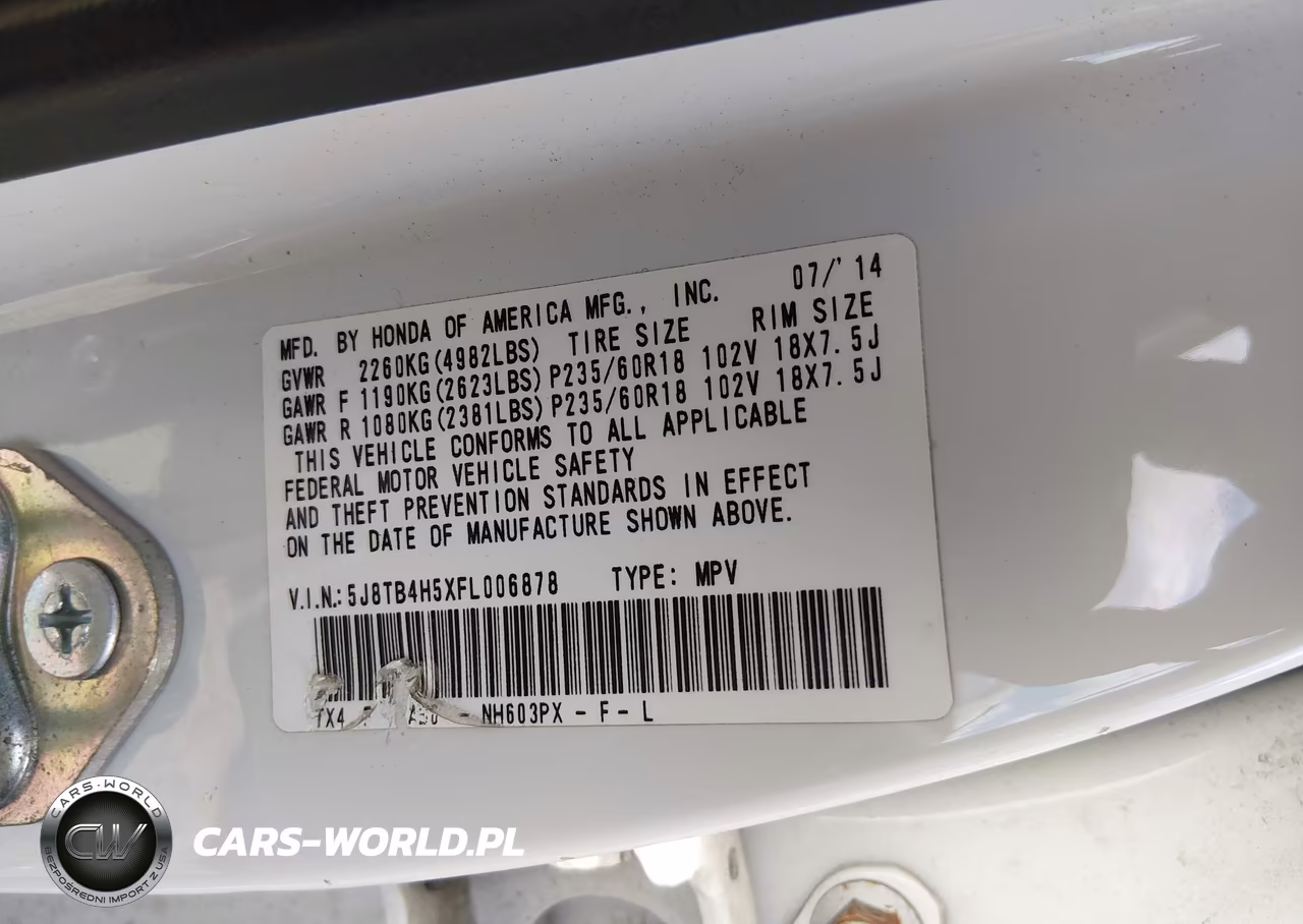 2015 Acura Rdx VIN:5J8TB4H5XFL006878 - 9
