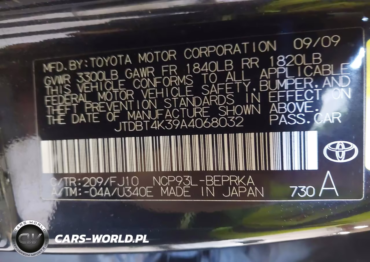 2010 Toyota Yaris VIN:JTDBT4K39A4068032 - 9