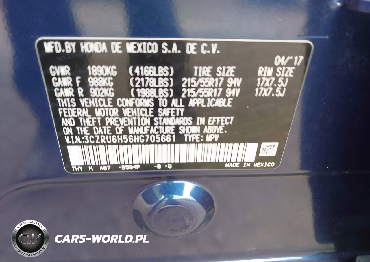 2017 Honda Hr-V Ex VIN:3CZRU6H56HG705661 - 9