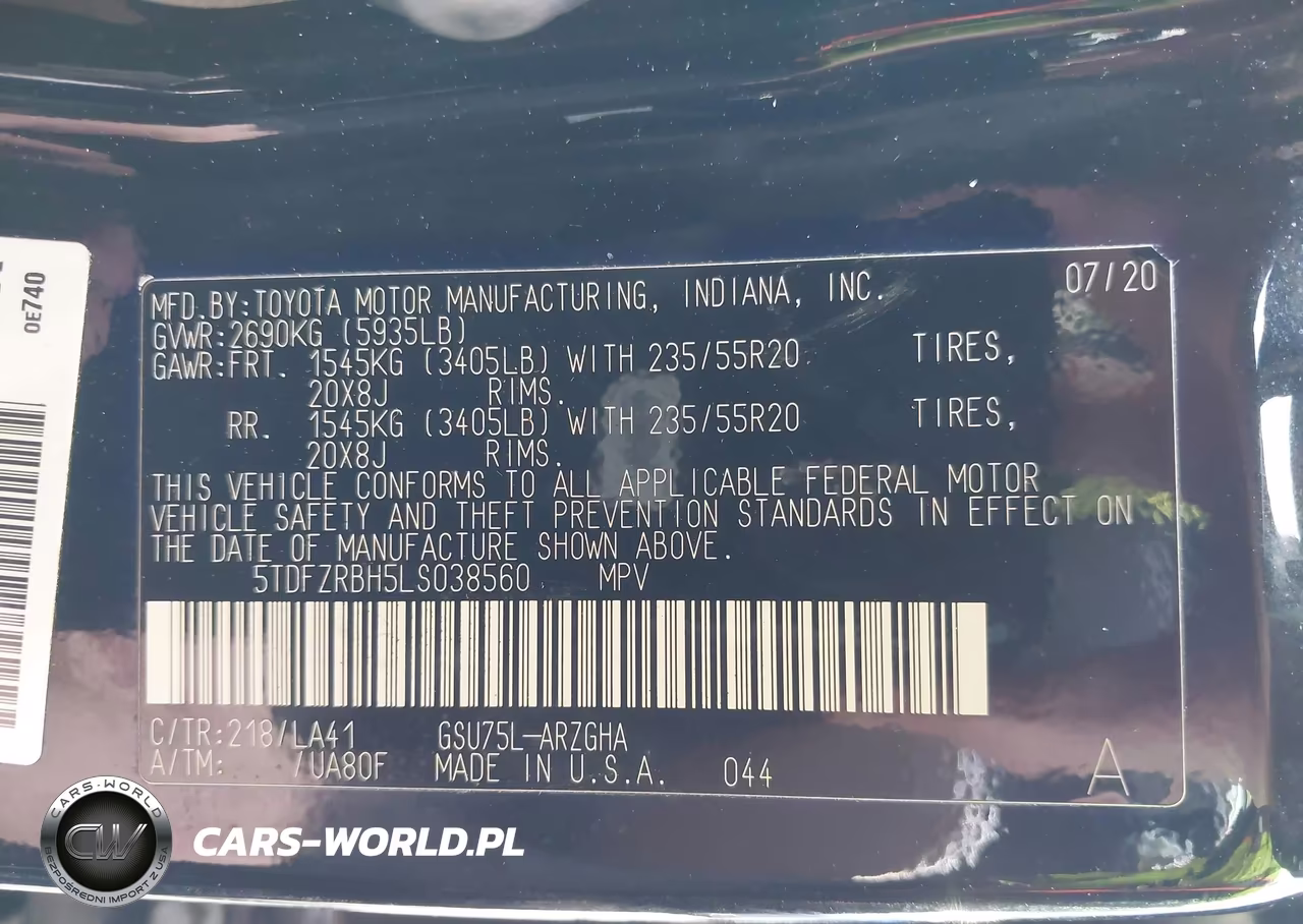 2020 Toyota Highlander Platinum VIN:5TDFZRBH5LS038560 - 9