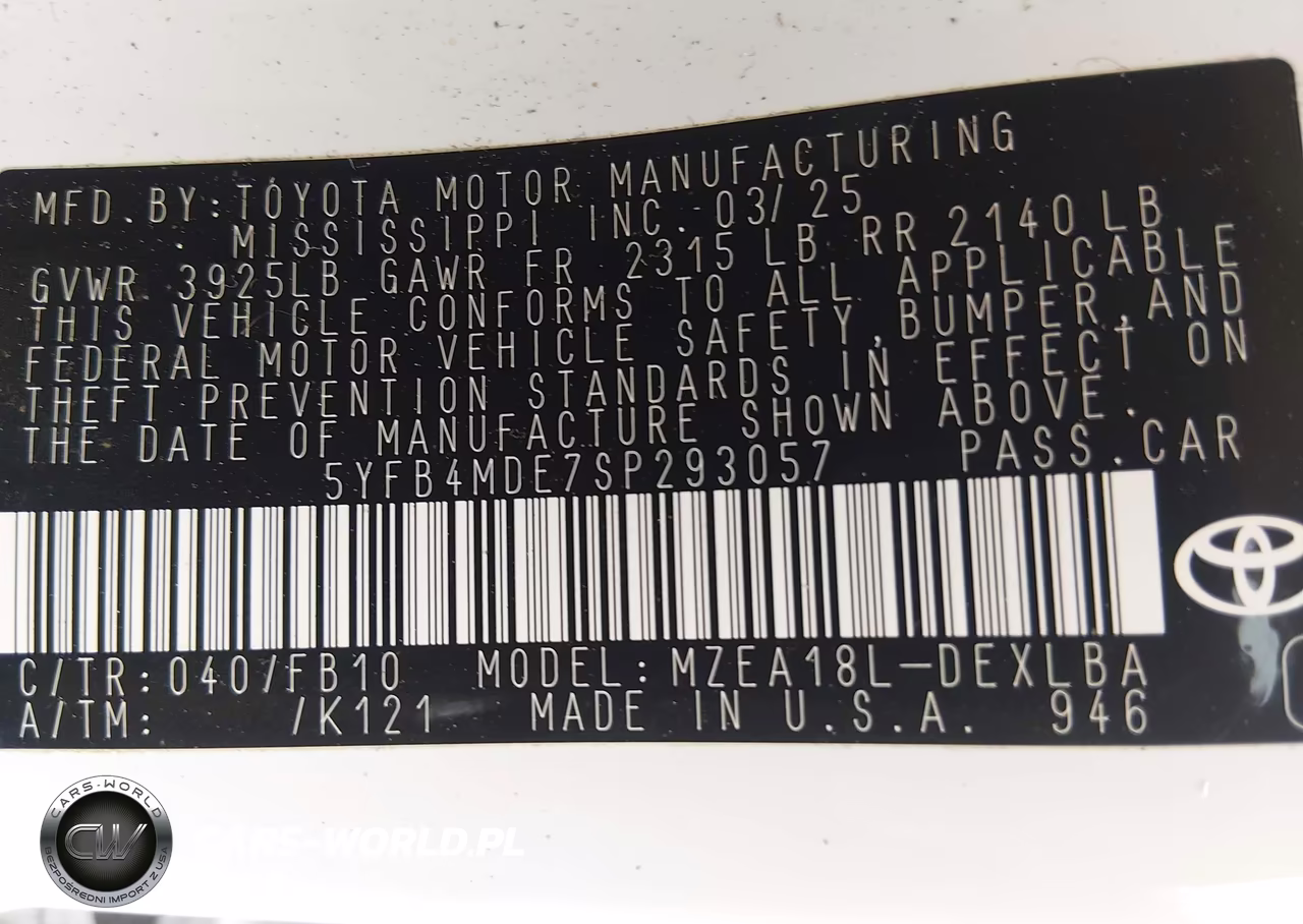 2025 Toyota Corolla Le VIN:5YFB4MDE7SP293057 - 9