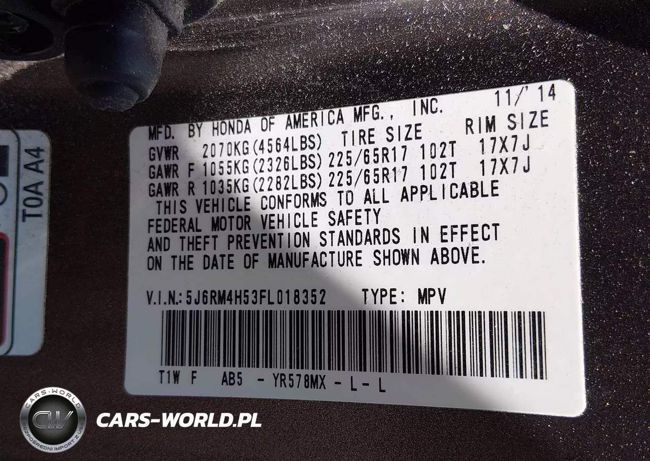 2015 Honda Cr-V Ex VIN:5J6RM4H53FL018352 - 9