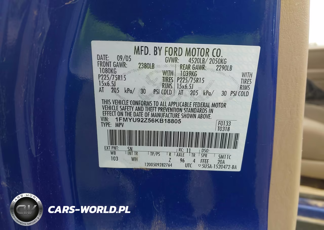 2006 Ford Escape VIN:1FMYU92Z56KB18805 - 9