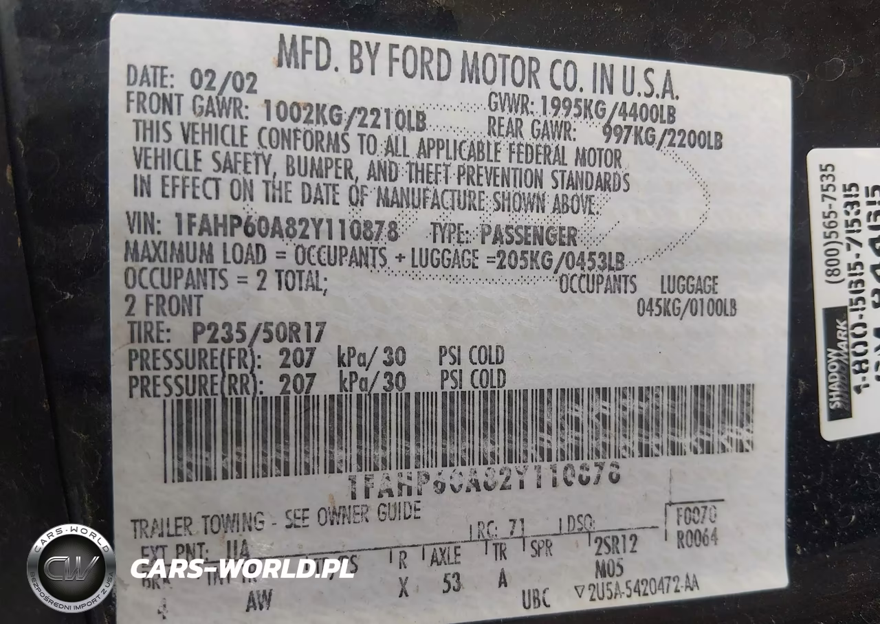 2002 Ford Thunderbird VIN:1FAHP60A82Y110878 - 9