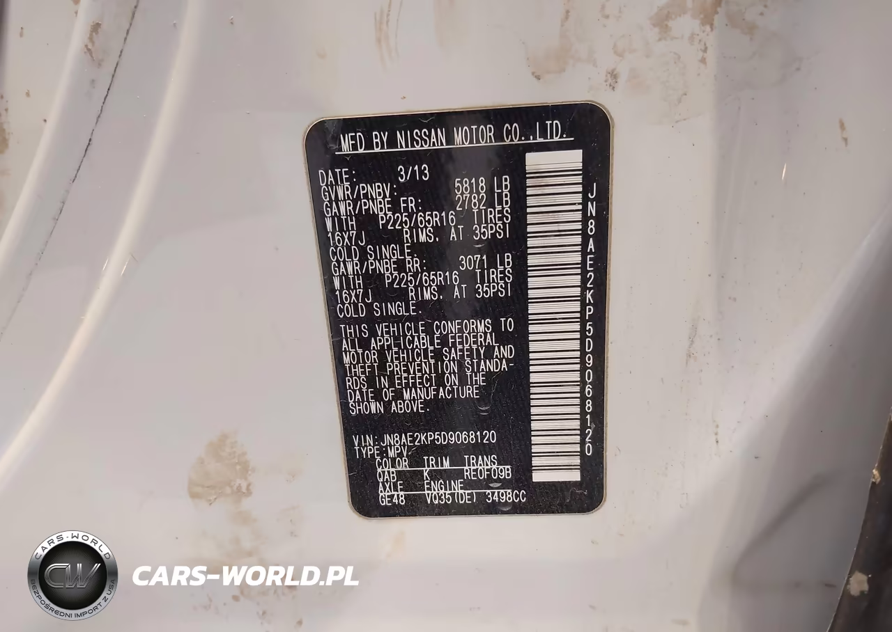 2013 Nissan Quest Sv VIN:JN8AE2KP5D9068120 - 9