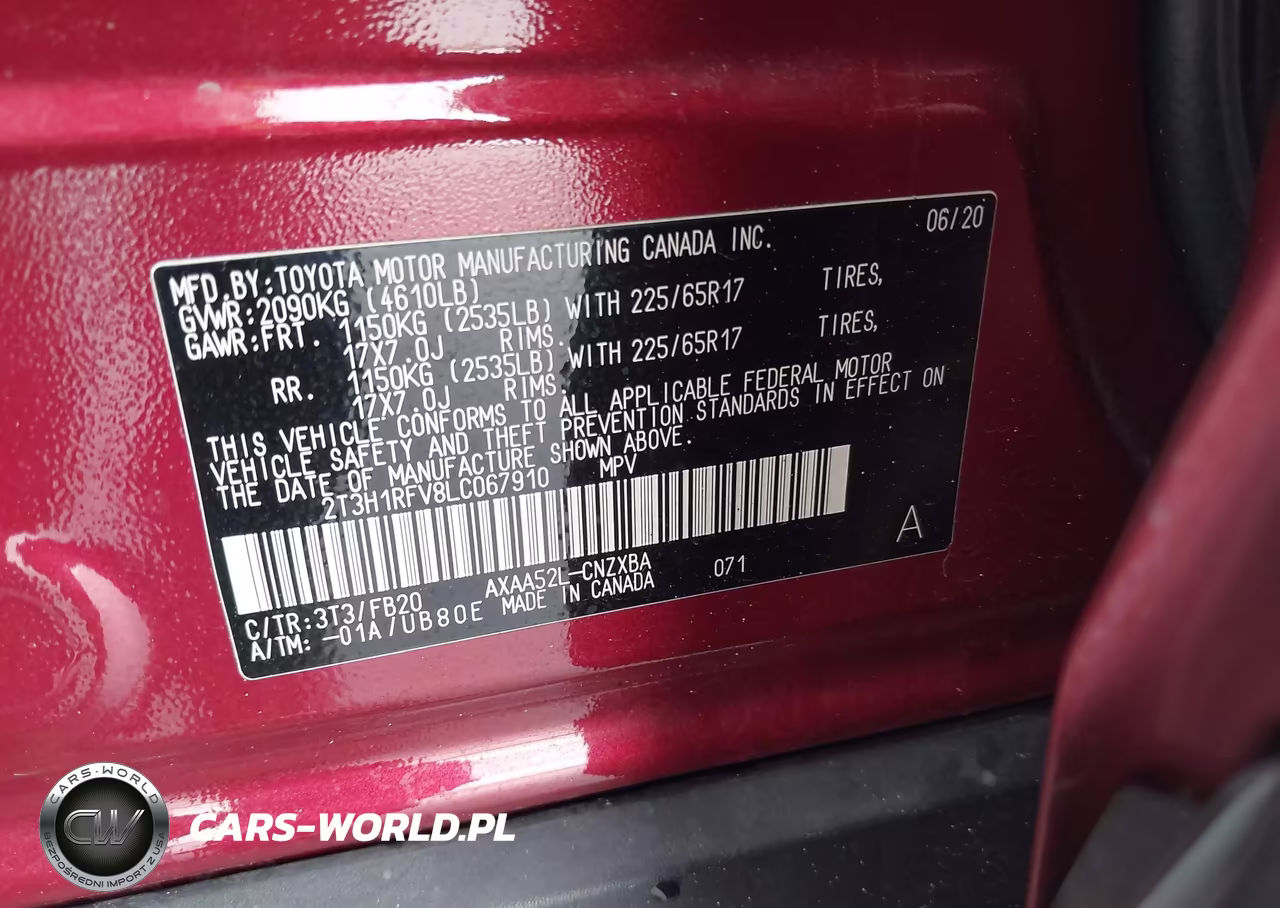 2020 Toyota Rav4 Le VIN:2T3H1RFV8LC067910 - 9