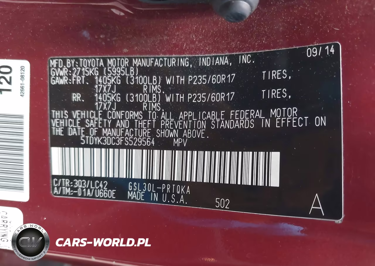 2015 Toyota Sienna Xle 8 Passenger VIN:5TDYK3DC3FS529564 - 9