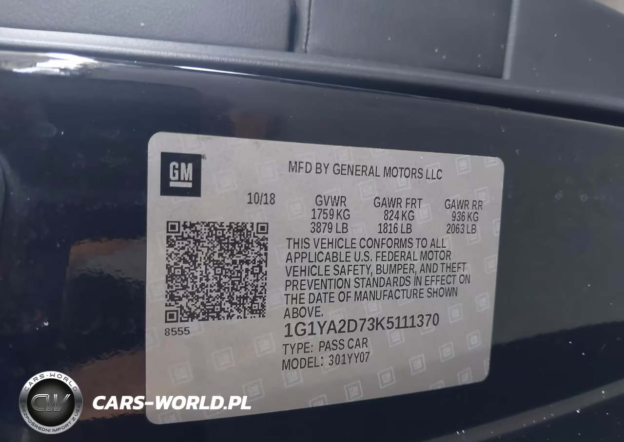 2019 Chevrolet Corvette Stingray VIN:1G1YA2D73K5111370 - 9