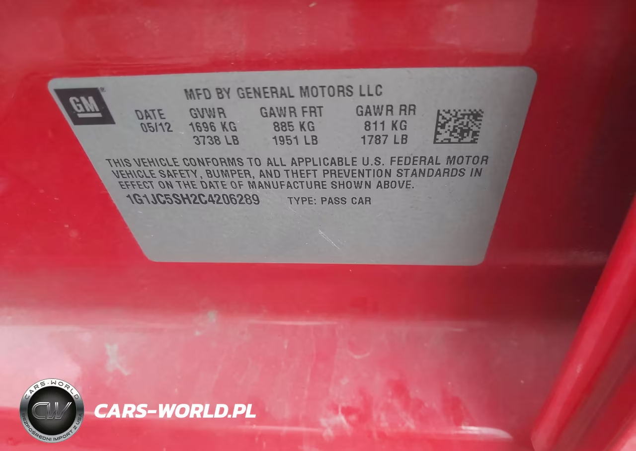 2012 Chevrolet Sonic 2Lt VIN:1G1JC5SH2C4206289 - 9
