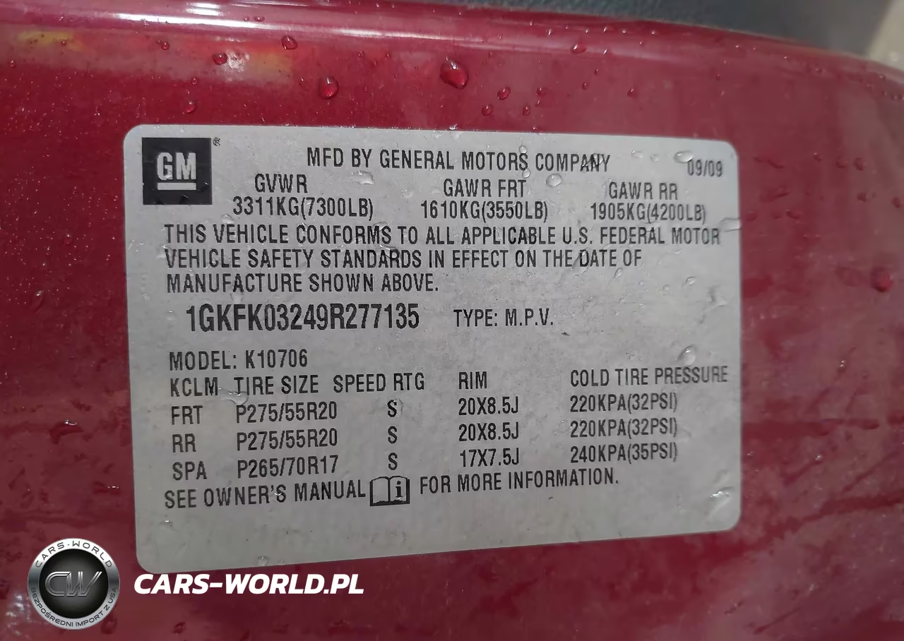 2009 GMC Yukon Denali VIN:1GKFK03249R277135 - 9