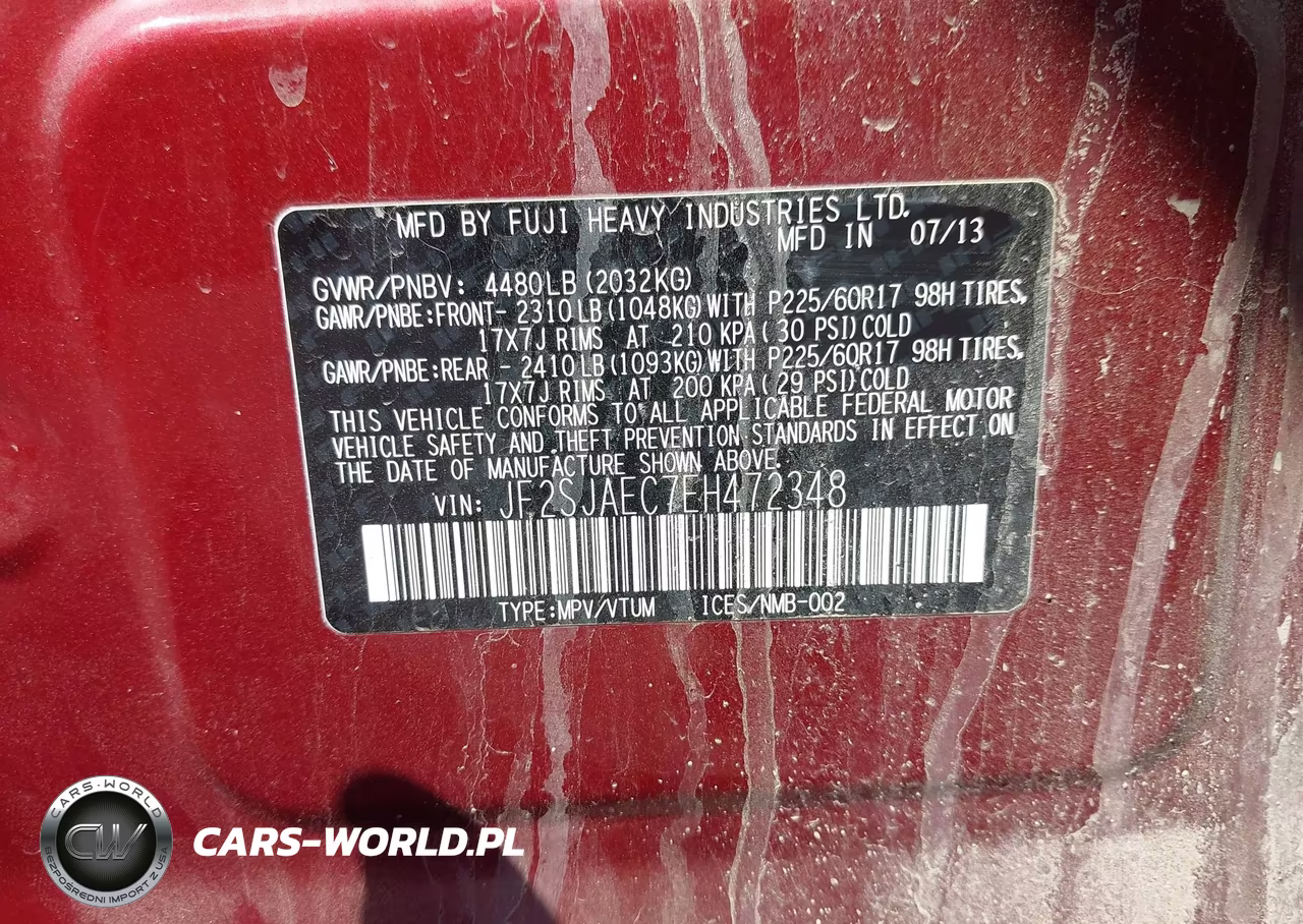 2014 Subaru Forester 2.5I Premium VIN:JF2SJAEC7EH472348 - 9