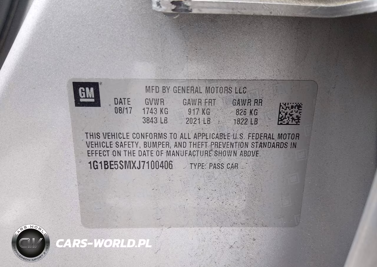 2018 Chevrolet Cruze Lt Auto VIN:1G1BE5SMXJ7100406 - 9