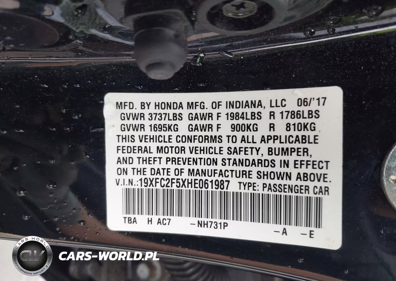 2017 Honda Civic Lx VIN:19XFC2F5XHE061987 - 9
