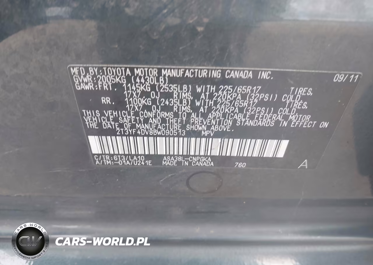 2011 Toyota Rav4 Limited VIN:2T3YF4DV8BW090513 - 9