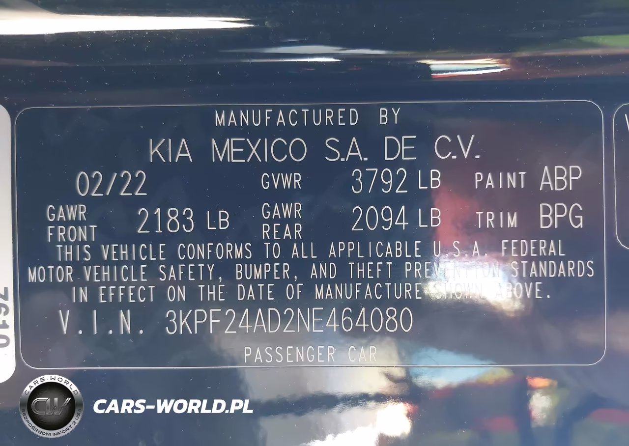 2022 Kia Forte Lxs VIN:3KPF24AD2NE464080 - 9