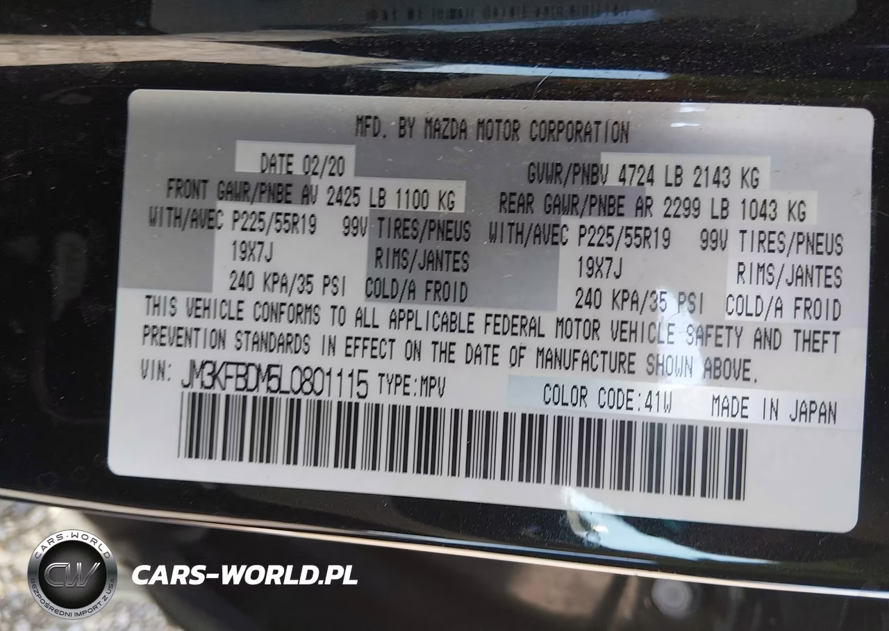 2020 Mazda Cx-5 Grand Touring VIN:JM3KFBDM5L0801115 - 9