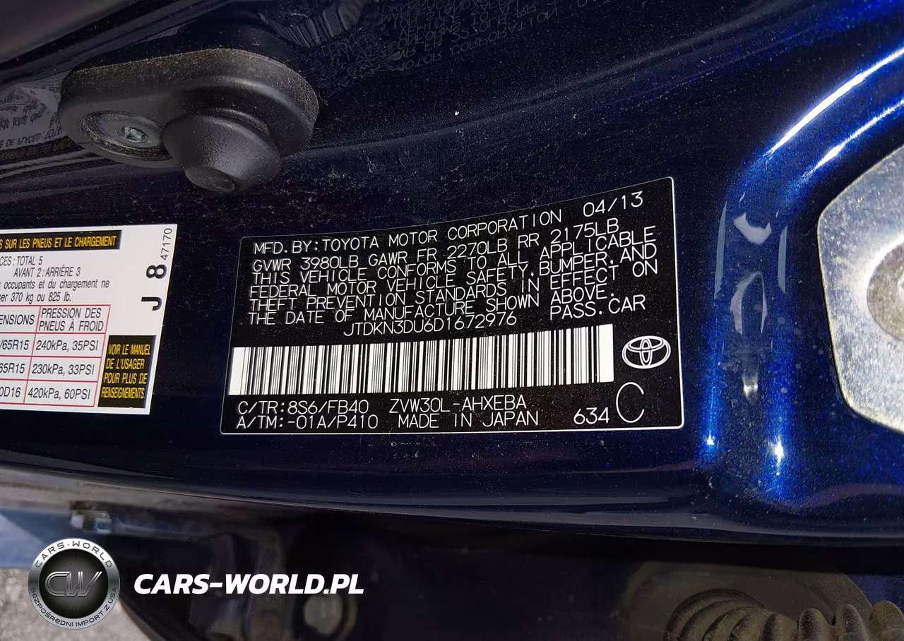 2013 Toyota Prius Three VIN:JTDKN3DU6D1672976 - 9
