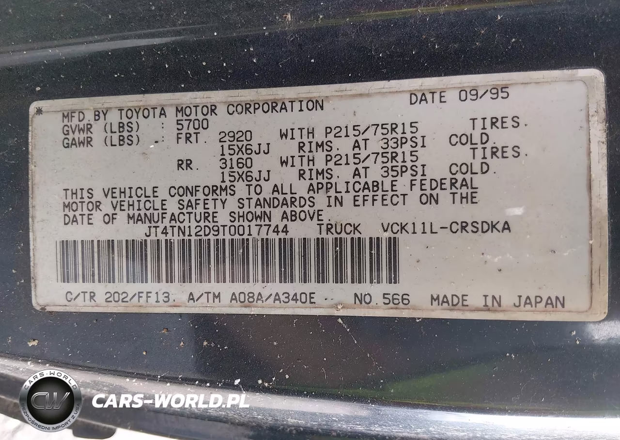 1996 Toyota T100 Xtracab VIN:JT4TN12D9T0017744 - 9
